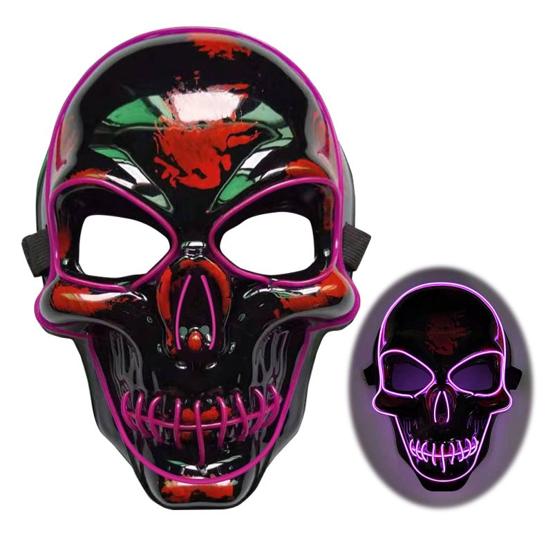 halloween 2023 skeleton mask led glow scary mask - 19